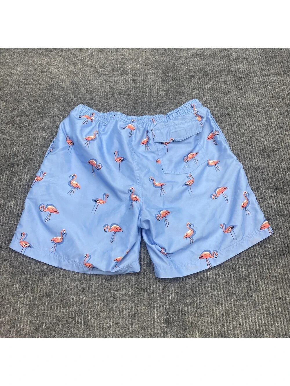 Lot Of 2 Club Room Swim Trunks Lined Shorts Men M Blue Pink Flamingo AOP Pockets